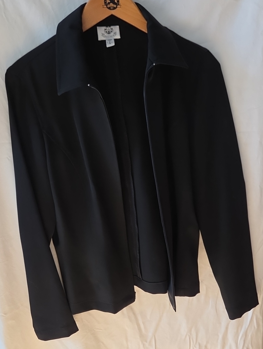 Women's Black Zip-Front Blazer Jacket
